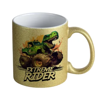Extreme rider Dyno, Κούπα Χρυσή Glitter που γυαλίζει, κεραμική, 330ml