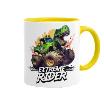 Extreme rider Dyno, Κούπα χρωματιστή κίτρινη, κεραμική, 330ml