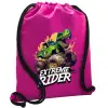 Backpack pouch GYMBAG Fuchsia, with pocket (40x48cm) & thick cords