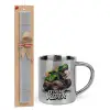 Easter Set, metallic thermal cup (300ml) & Easter aromatic flat candle (30cm) (GRAY)