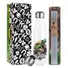Easter candle, metallic white thermos bottle (500ml) & aromatic flat candle (30cm) (GRAY)