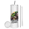 Tumbler stainless steel 600ml, with metal straw & cleaning brush