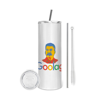 Goolag, Eco friendly stainless steel tumbler 600ml, with metal straw & cleaning brush