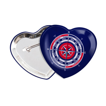 Wind compass, Κονκάρδα παραμάνα καρδιά (57x52mm)