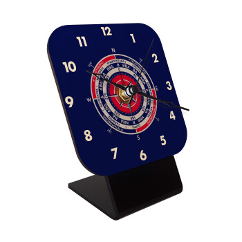 Wind compass, Quartz Table clock in natural wood (10cm)