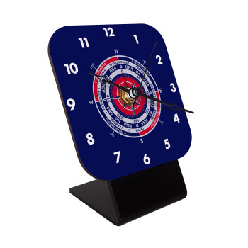 Wind compass, Quartz Wooden table clock with hands (10cm)