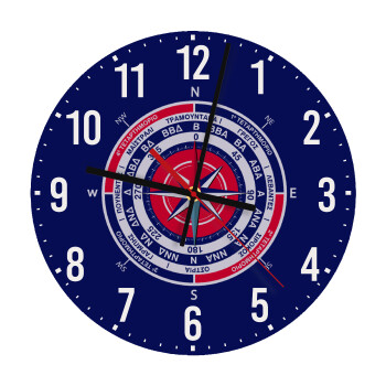 Wind compass, Ρολόι τοίχου ξύλινο (30cm)