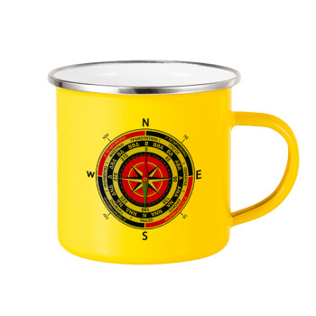 Wind compass, Yellow Enamel Metallic Cup 360ml
