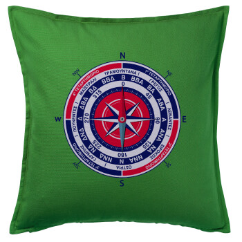 Wind compass, Sofa cushion Green 50x50cm includes filling