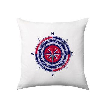 Ανεμολόγιο χάρτης πυξίδα ναυτικού, Μαξιλάρι καναπέ 40x40cm περιέχεται το  γέμισμα