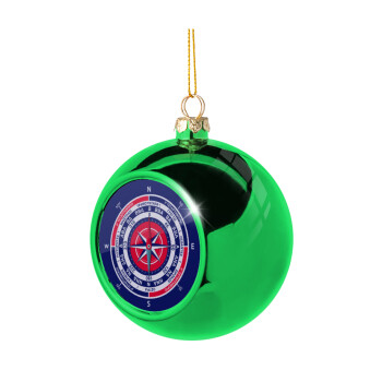 Wind compass, Green Christmas tree ornament ball 8cm