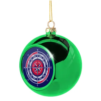 Wind compass, Green Christmas tree ornament ball 8cm