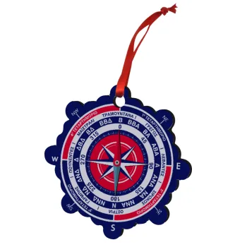 Wind compass, Christmas ornament snowflake wooden 7.5cm