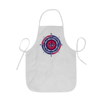 Ανεμολόγιο χάρτης πυξίδα ναυτικού, Ποδιά Σεφ ολόσωμη κοντή  Παιδική (44x62cm)