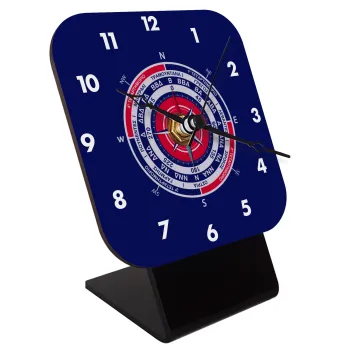 Wind compass, Quartz Wooden table clock with hands (10cm)
