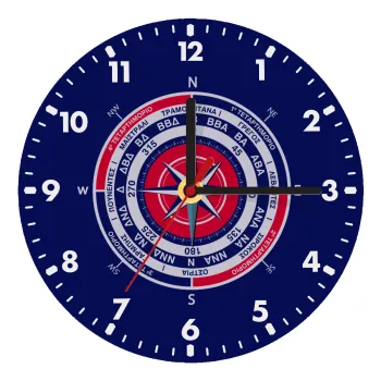 Ανεμολόγιο χάρτης πυξίδα ναυτικού, Ρολόι τοίχου ξύλινο (20cm)