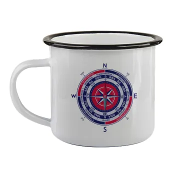 Wind compass, Κούπα εμαγιέ με μαύρο χείλος 360ml