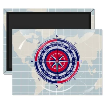 Ανεμολόγιο χάρτης πυξίδα ναυτικού, Ορθογώνιο μαγνητάκι ψυγείου διάστασης 9x6cm