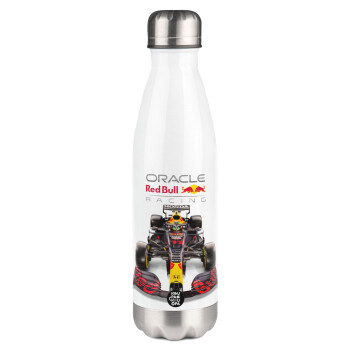 Redbull Racing Team F1, Μεταλλικό παγούρι θερμός Λευκό (Stainless steel), διπλού τοιχώματος, 500ml