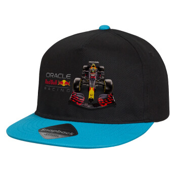 Redbull Racing Team F1, Καπέλο παιδικό Flat Snapback, Μαύρο/Μπλε (100% ΒΑΜΒΑΚΕΡΟ, ΠΑΙΔΙΚΟ, UNISEX, ONE SIZE)