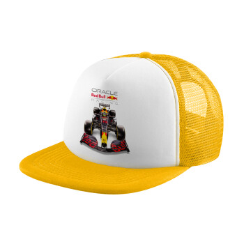 Redbull Racing Team F1, Καπέλο παιδικό Soft Trucker με Δίχτυ Κίτρινο/White 