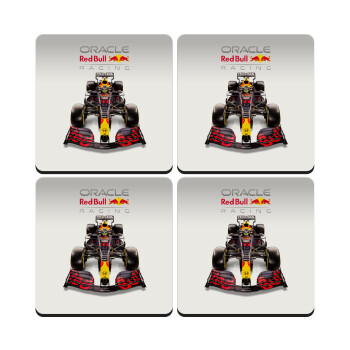 Redbull Racing Team F1, ΣΕΤ 4 Σουβέρ ξύλινα τετράγωνα (9cm)