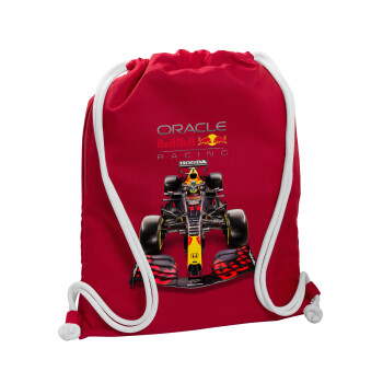 Redbull Racing Team F1, Τσάντα πλάτης πουγκί GYMBAG Κόκκινη, με τσέπη (40x48cm) & χονδρά κορδόνια
