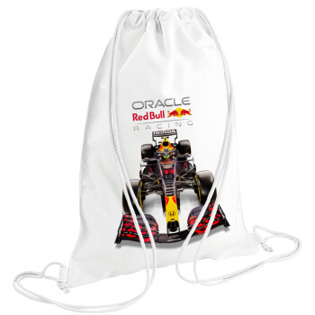 Redbull Racing Team F1, Τσάντα πλάτης πουγκί GYMBAG λευκή (28x40cm)