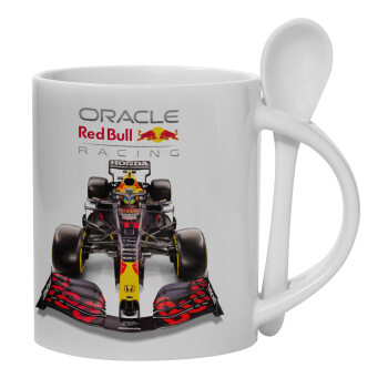 Redbull Racing Team F1, Ceramic coffee mug with Spoon, 330ml (1pcs)