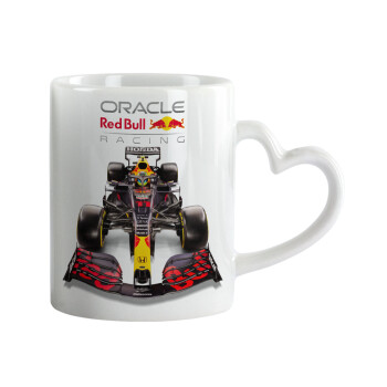 Redbull Racing Team F1, Κούπα καρδιά χερούλι λευκή, κεραμική, 330ml