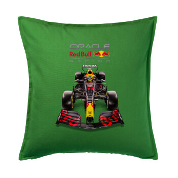 Redbull Racing Team F1, Μαξιλάρι καναπέ Πράσινο 100% βαμβάκι, περιέχεται το γέμισμα (50x50cm)