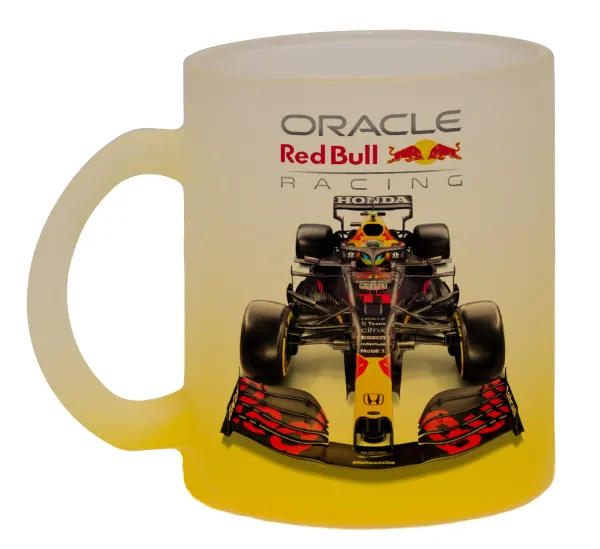 Redbull Racing Team F1 — Κούπα γυάλινη δίχρωμη με βάση το κίτρινο ματ, 330ml