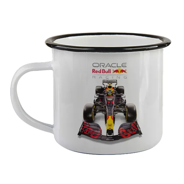 Redbull Racing Team F1 — Enamel mug with black rim, 360ml