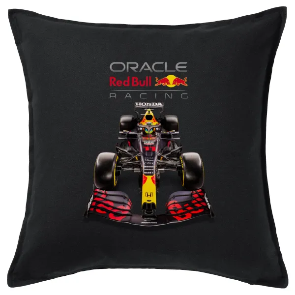 Redbull Racing Team F1 — Μαξιλάρι καναπέ Μαύρο 100% βαμβάκι, περιέχεται το γέμισμα (50x50cm)