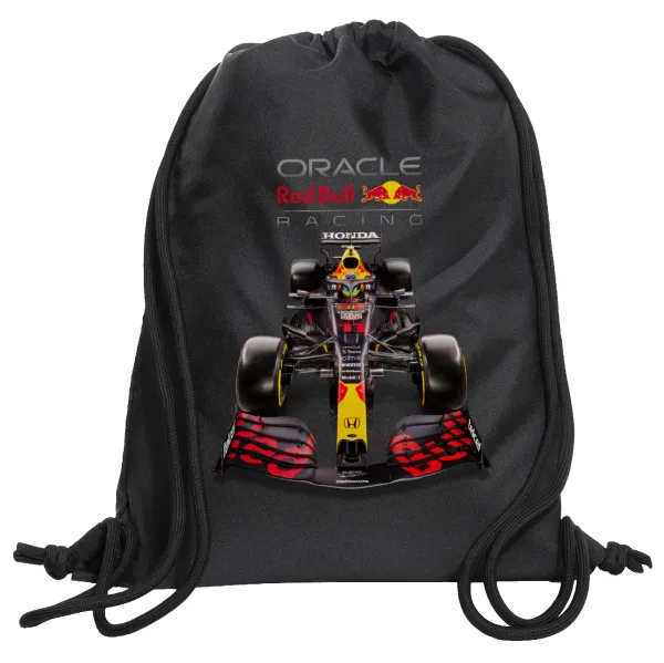 Redbull Racing Team F1 — Τσάντα πλάτης πουγκί GYMBAG Μαύρη, με τσέπη (40x48cm) & χονδρά κορδόνια