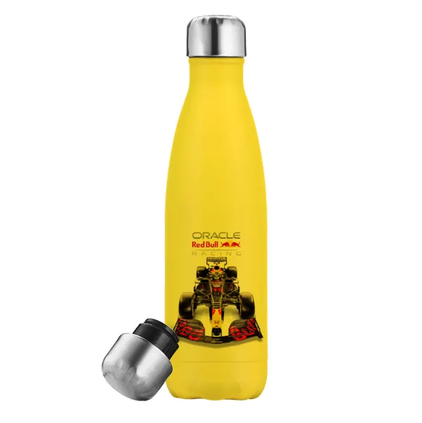 Redbull Racing Team F1 — Yellow Stainless Steel Metallic Thermos, double-walled, 500ml