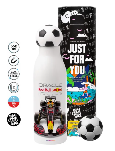 Redbull Racing Team F1 — Μπάλα ποδοσφαίρου μεταλλικό παγούρι θερμός, διπλού τοιχώματος, 550ml