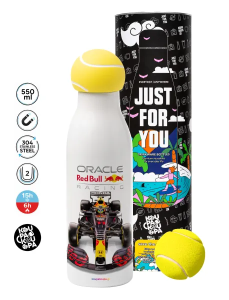 Redbull Racing Team F1 — Μπάλα τένις μεταλλικό παγούρι θερμός, διπλού τοιχώματος, 550ml