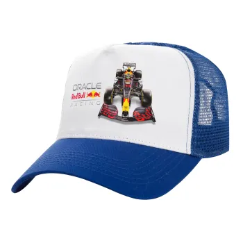 Redbull Racing Team F1, Καπέλο Ενηλίκων Structured Trucker, με Δίχτυ, ΛΕΥΚΟ/ΜΠΛΕ (100% ΒΑΜΒΑΚΕΡΟ, ΕΝΗΛΙΚΩΝ, UNISEX, ONE SIZE)