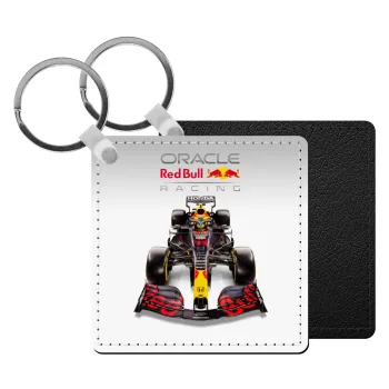 Redbull Racing Team F1, Μπρελόκ Δερματίνη, τετράγωνο ΜΑΥΡΟ (5x5cm)