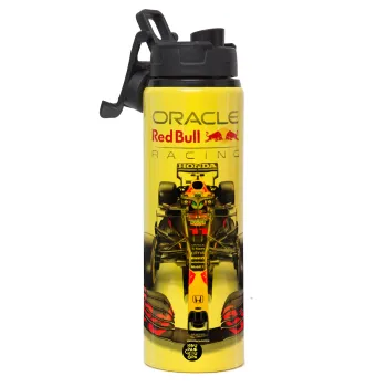 Redbull Racing Team F1, Μεταλλικό παγούρι νερού με καπάκι ασφαλείας, αλουμινίου 850ml