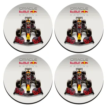 Redbull Racing Team F1, ΣΕΤ 4 Σουβέρ ξύλινα στρογγυλά (9cm)
