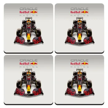Redbull Racing Team F1, ΣΕΤ 4 Σουβέρ ξύλινα τετράγωνα (9cm)