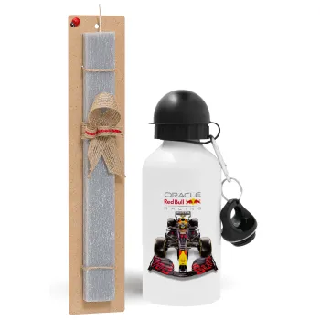 Redbull Racing Team F1, Πασχαλινή Λαμπάδα με παγούρι μεταλλικό  αλουμινίου (500ml) & κερί αρωματικό πλακέ (30cm) (ΓΚΡΙ)