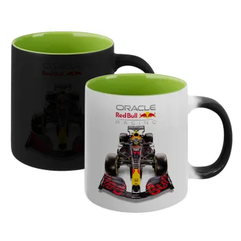 Redbull Racing Team F1, Κούπα Μαγική εσωτερικό πράσινο, κεραμική 330ml που αλλάζει χρώμα με το ζεστό ρόφημα