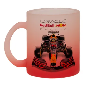 Redbull Racing Team F1, Κούπα γυάλινη δίχρωμη με βάση το κόκκινο ματ, 330ml