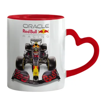 Redbull Racing Team F1, Κούπα καρδιά χερούλι κόκκινη, κεραμική, 330ml