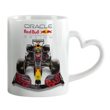 Redbull Racing Team F1, Κούπα καρδιά χερούλι λευκή, κεραμική, 330ml