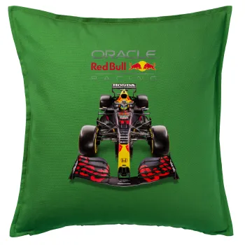 Redbull Racing Team F1, Μαξιλάρι καναπέ Πράσινο 100% βαμβάκι, περιέχεται το γέμισμα (50x50cm)