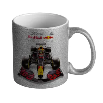Redbull Racing Team F1, Κούπα Ασημένια Glitter που γυαλίζει, κεραμική, 330ml